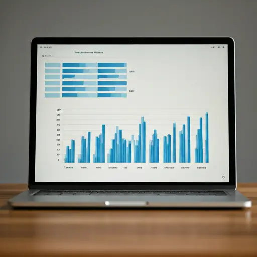 Data analysis charts on a screen